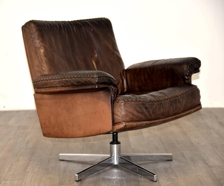 Vintage De Sede Ds 35 Three Seat Sofa And Lounge Swivel Armchair Vintage De Sede Ds 35 Three Seat Sofa And Lounge Swivel Armchair 1960s In
