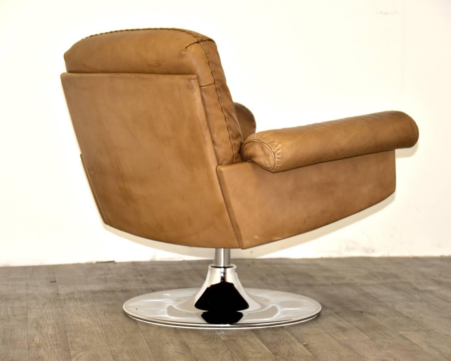 20th Century Vintage De Sede DS 31 Lounge Swivel Armchair 1970`s For Sale