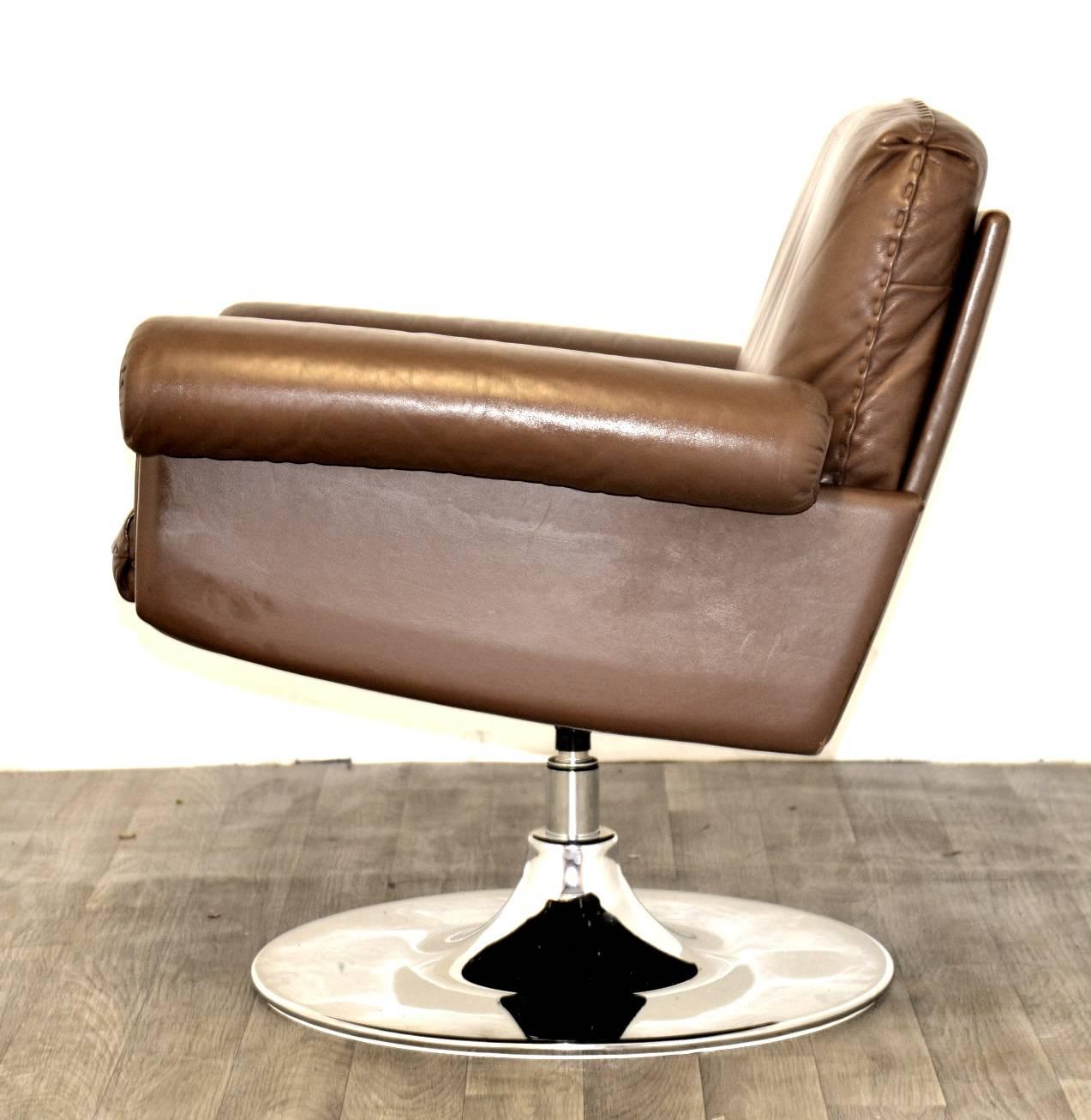Mid-Century Modern Vintage de Sede Ds 31 Lounge Swivel Armchair, 1970s For Sale