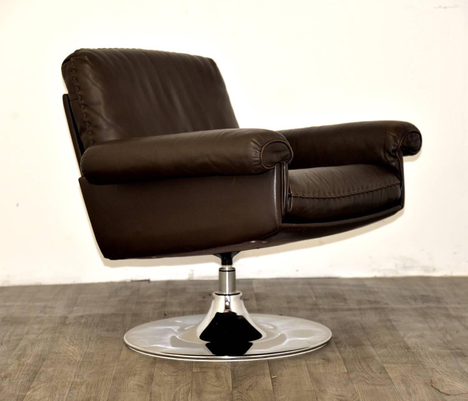 20th Century Vintage de Sede DS 31 Lounge Swivel Armchair, 1970s For Sale