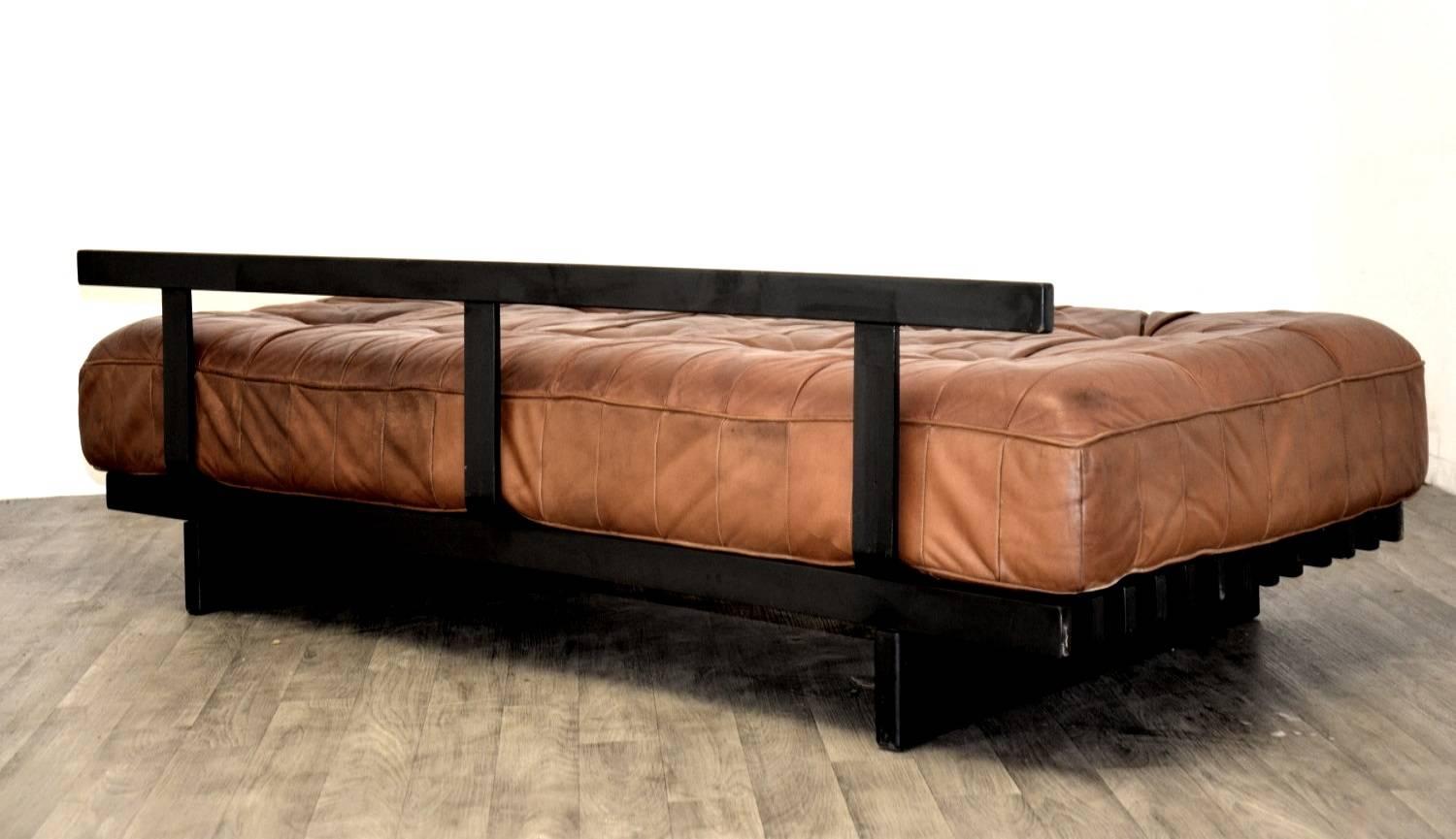 Vintage Swiss De Sede DS 80 Leather Daybed, 1960s For Sale 1