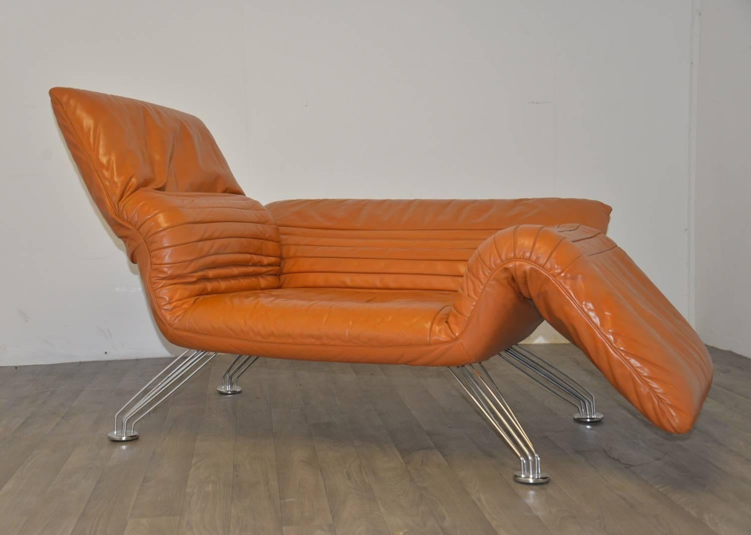 Chrome Vintage de Sede Sofa or Chaise Longue by Winfried Totzek, 1988