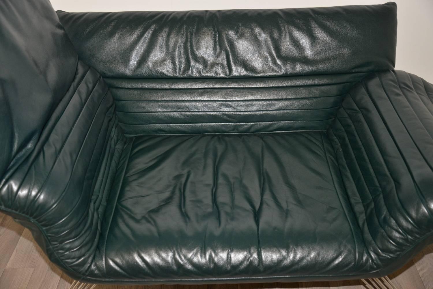 Vintage de Sede Sofa or Chaise Longue in Jade leather by Winfried Totzek, 1988 1