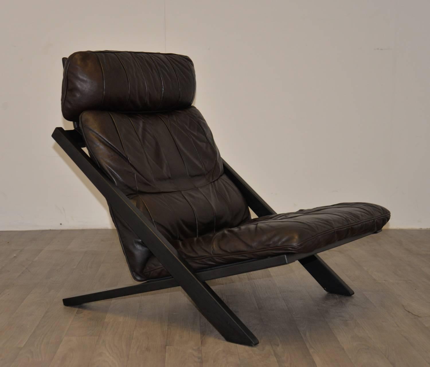 Leather Vintage Lounge Chair by Uli Berger for De Sede of Switzerland, 1970s 