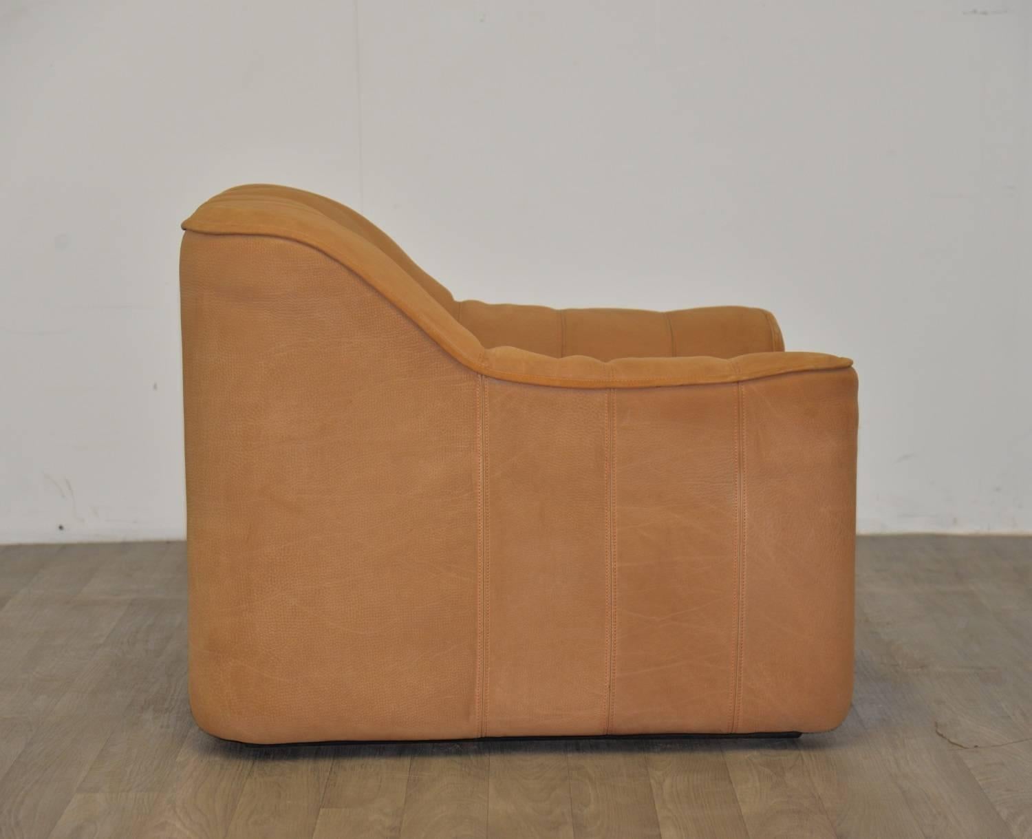 Leather Vintage De Sede DS 44 Armchair with Ottoman 1970`s