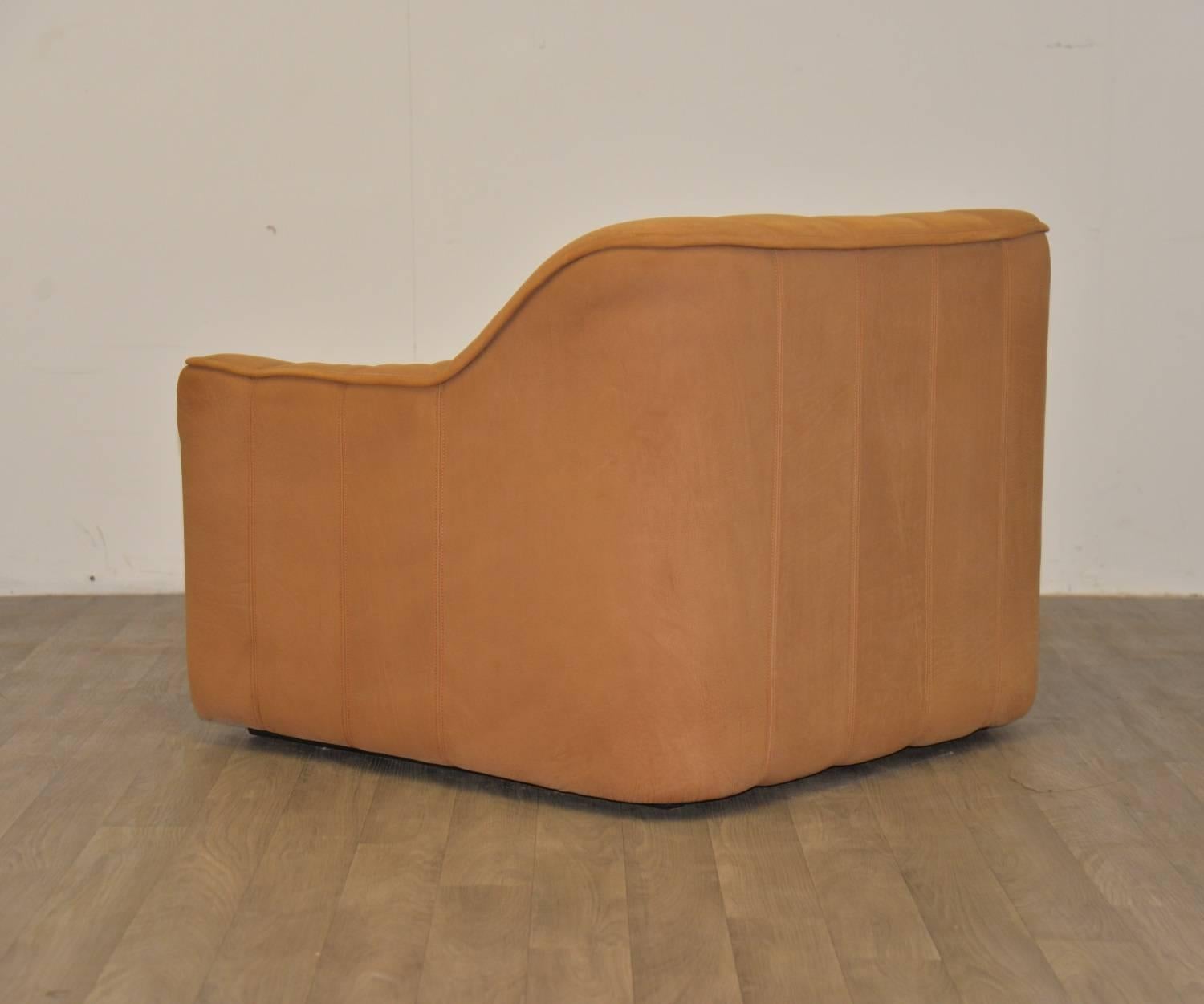 Late 20th Century Vintage De Sede DS 44 Sofa and Matching Armchair with Ottoman, 1970s