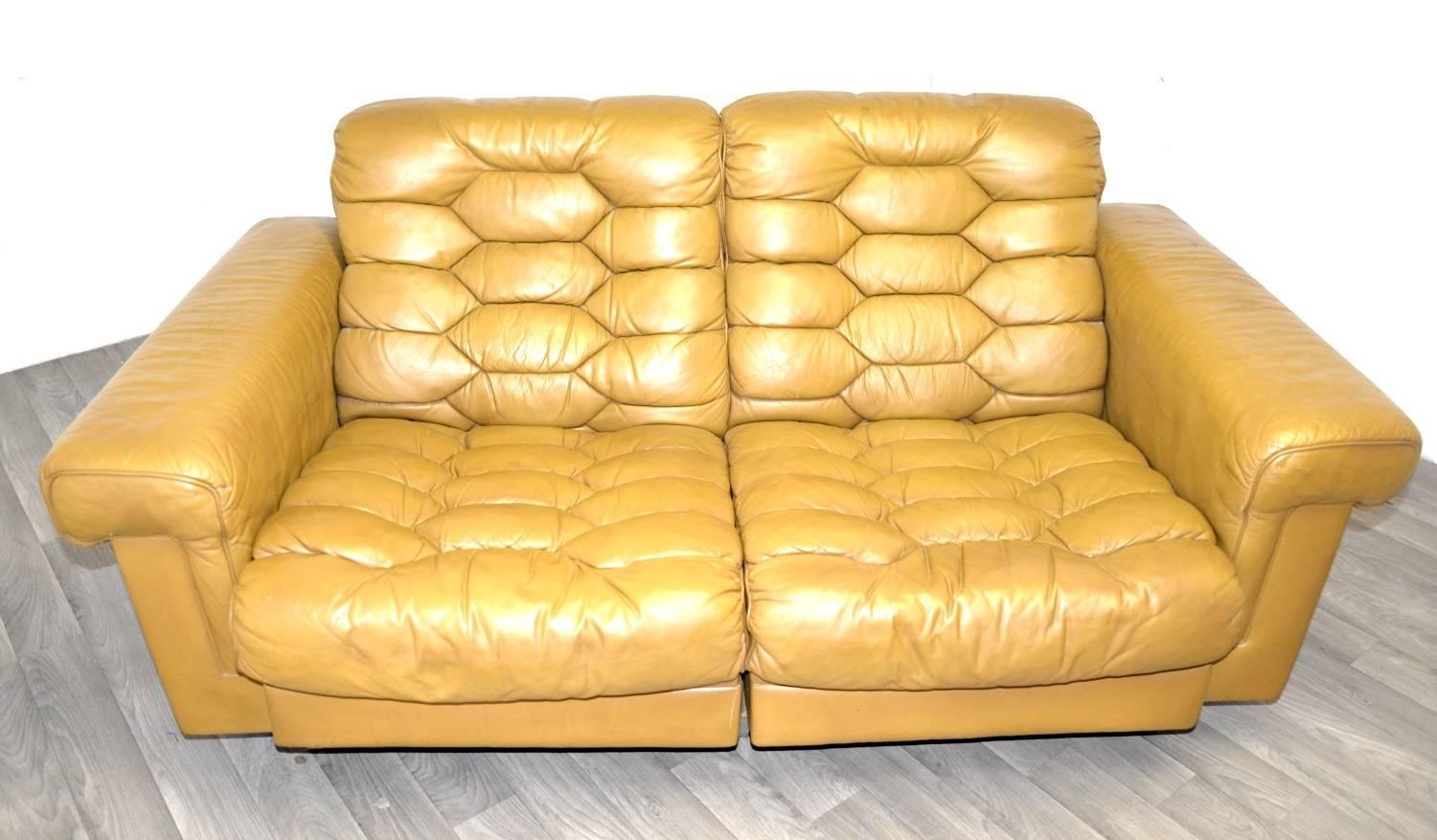 Vintage De Sede DS-P Reclining Sofa and Ottoman by Robert Haussmann, 1970s For Sale 1