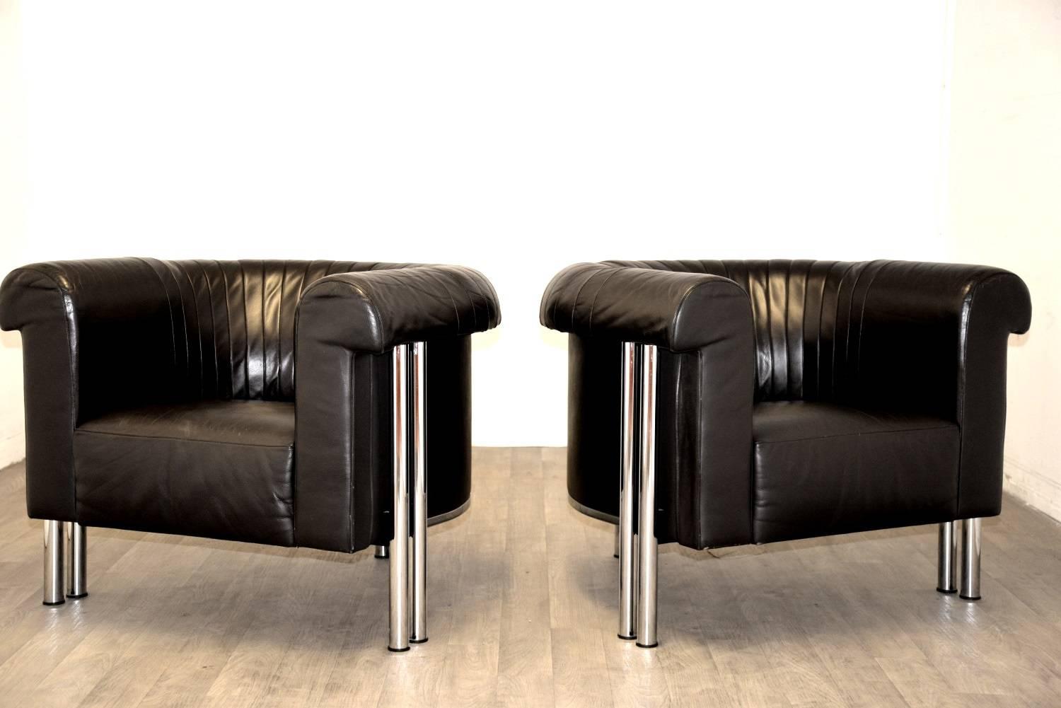 Late 20th Century  Swiss de Sede Executive Lounge Armchairs, 1980s For Sale