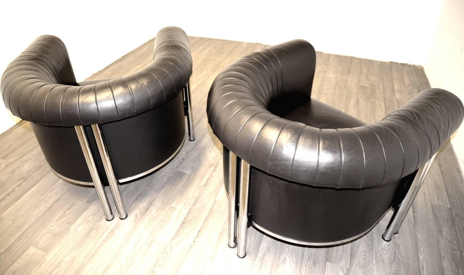  Swiss de Sede Executive Lounge Armchairs, 1980s For Sale 1