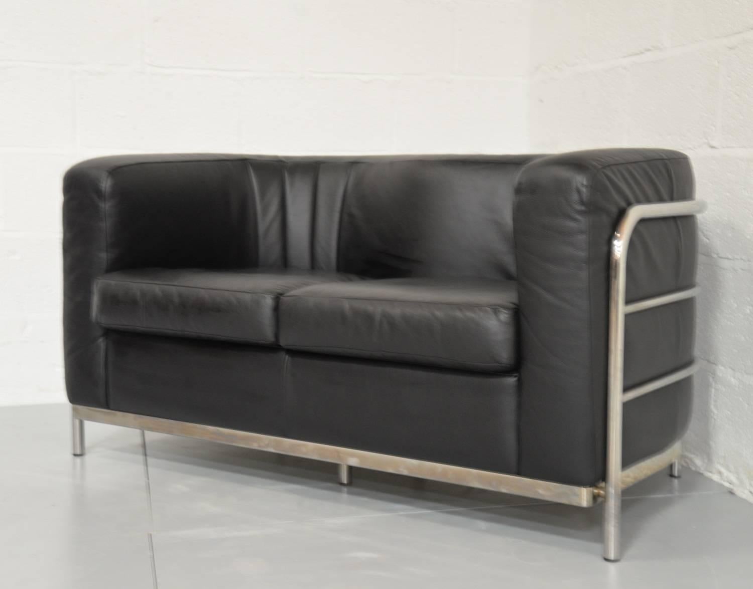 Mid-Century Modern Original Zanotta Onda Leather Sofa Set Designed by Paolo Lomazzi, 1985
