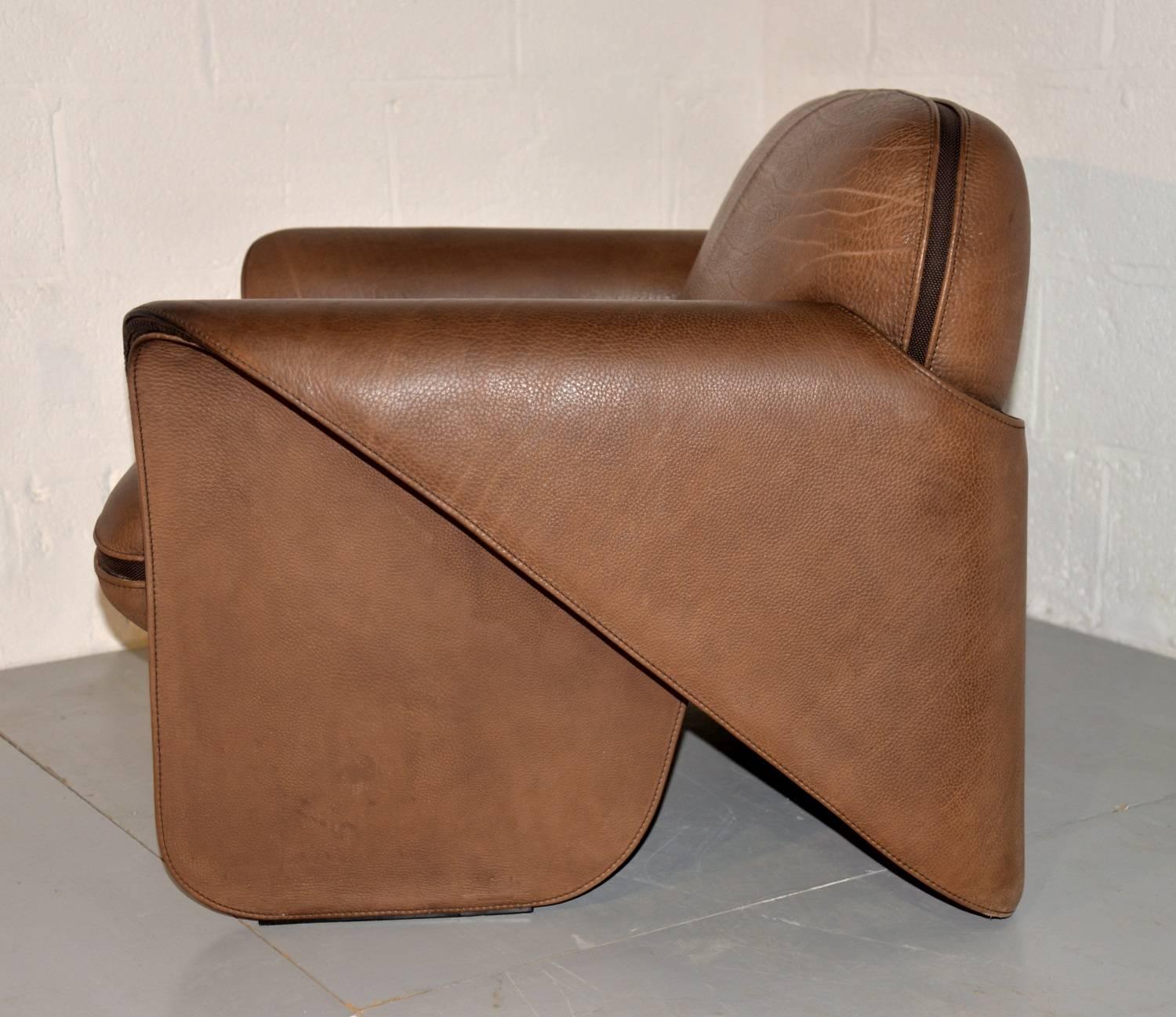 Mid-Century Modern Vintage Swiss De Sede 'DS 125' Sofa and Armchair Designed by Gerd Lange, 1978
