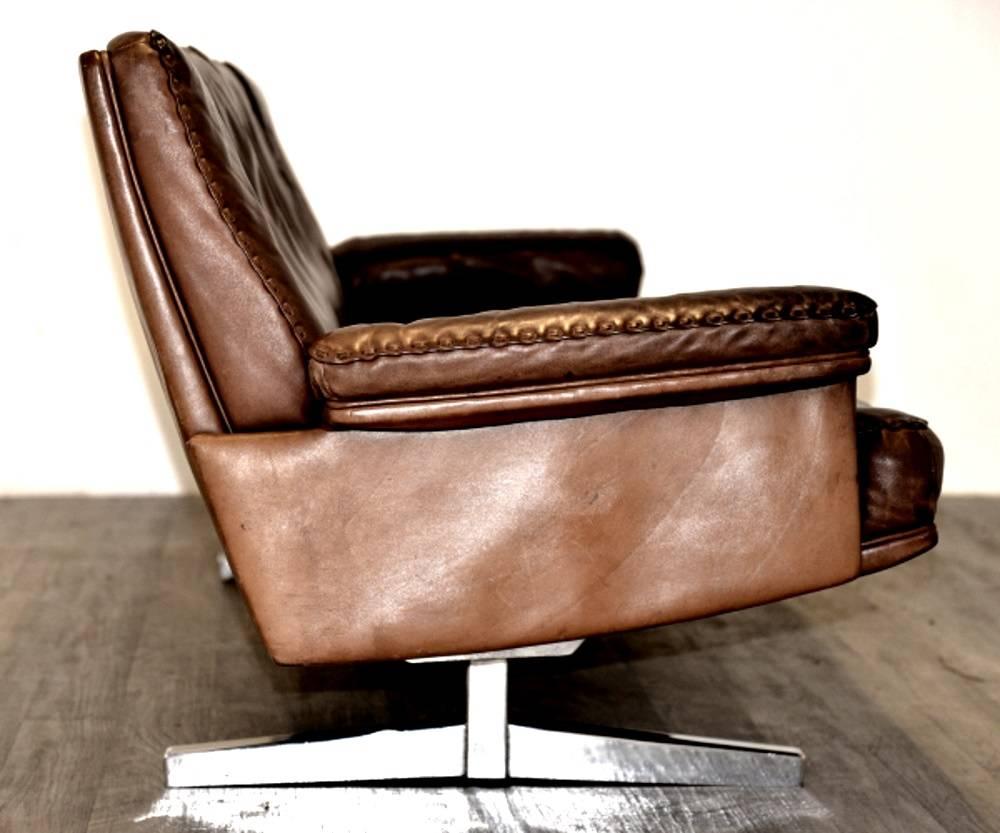Vintage De Sede DS 35 Three-Seat Leather Sofa, 1960s 1