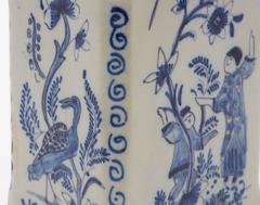 Antique Delft Faience Blue and White Tea Caddy 18th Century