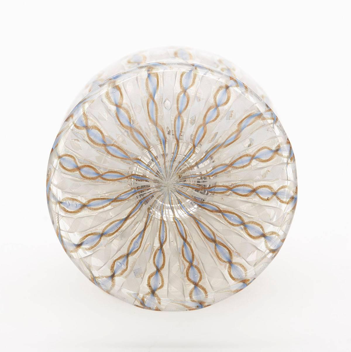 Blown Glass Antique Italian Façon De Venise Glass Vase, 19th Century For Sale