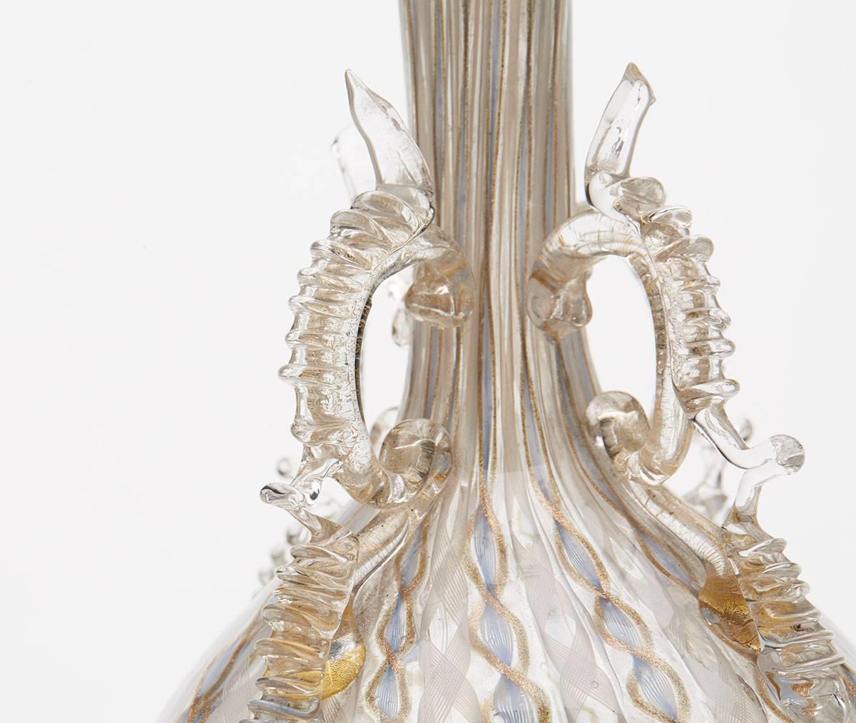 Antique Italian Façon De Venise Glass Vase, 19th Century For Sale 1