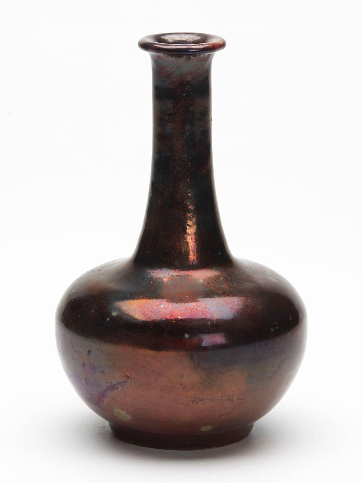 Glazed Arts & Crafts Bernard Moore High Fired Solifleur Vase, circa 1900 For Sale