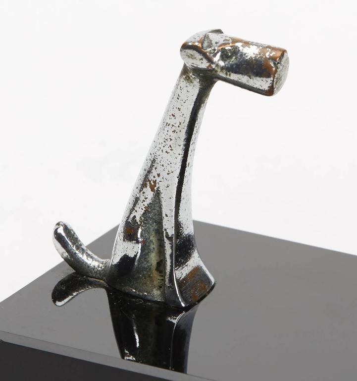 Pair of Art Deco Dog and Cat Chrome Bookends, circa 1935 at 1stDibs