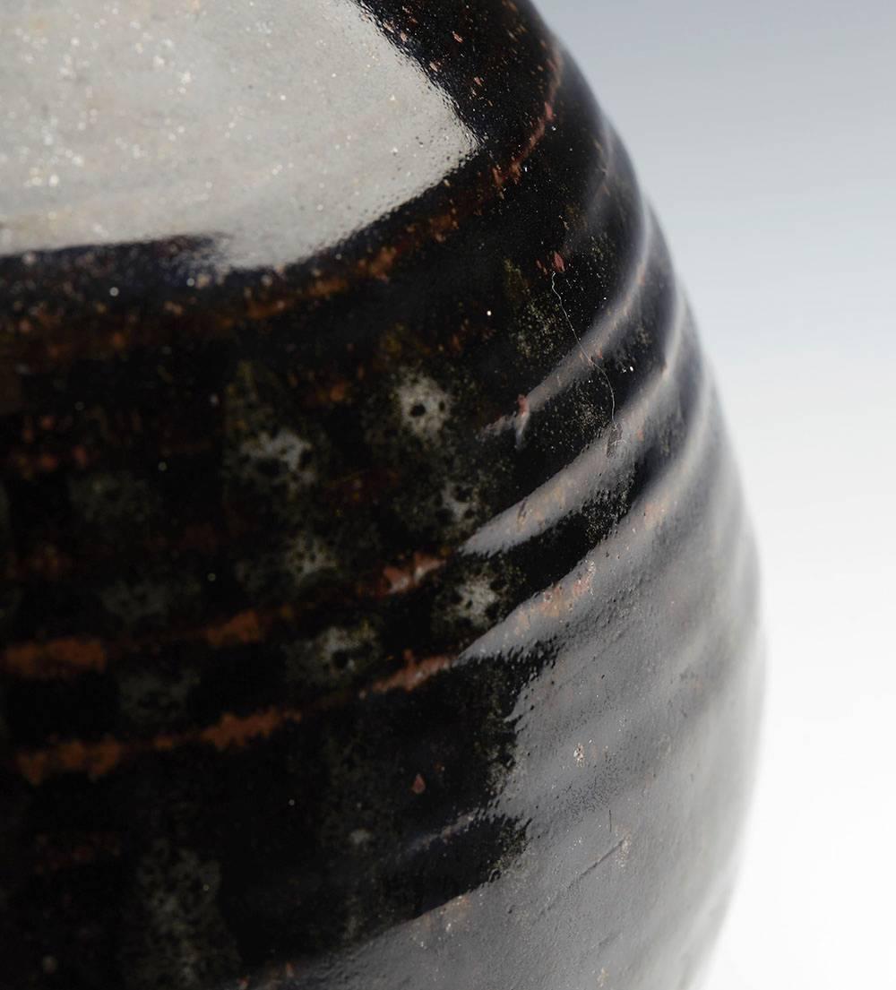 Antique Oriental/Japanese Tenmoku Black Glazed Stoneware Vase 18th-19th Century 1