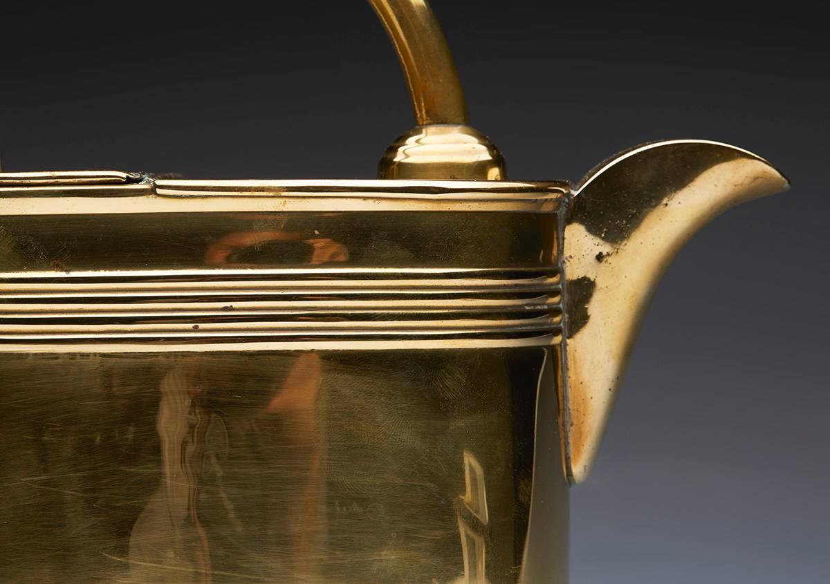 English Arts & Crafts Brass Watering Can by Chr. Dresser for Henry Loveridge, circa 1885