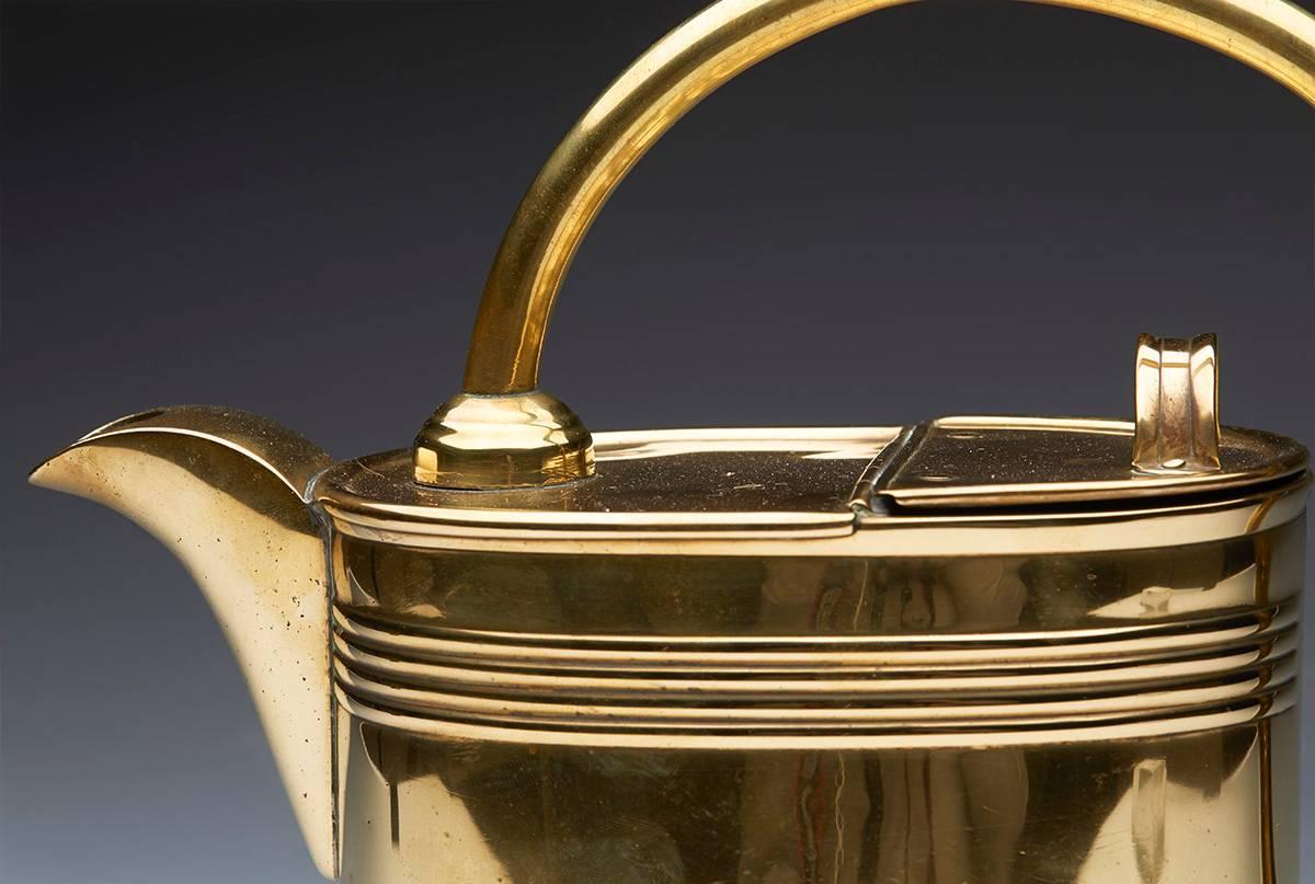 Arts and Crafts Arts & Crafts Brass Watering Can by Chr. Dresser for Henry Loveridge, circa 1885