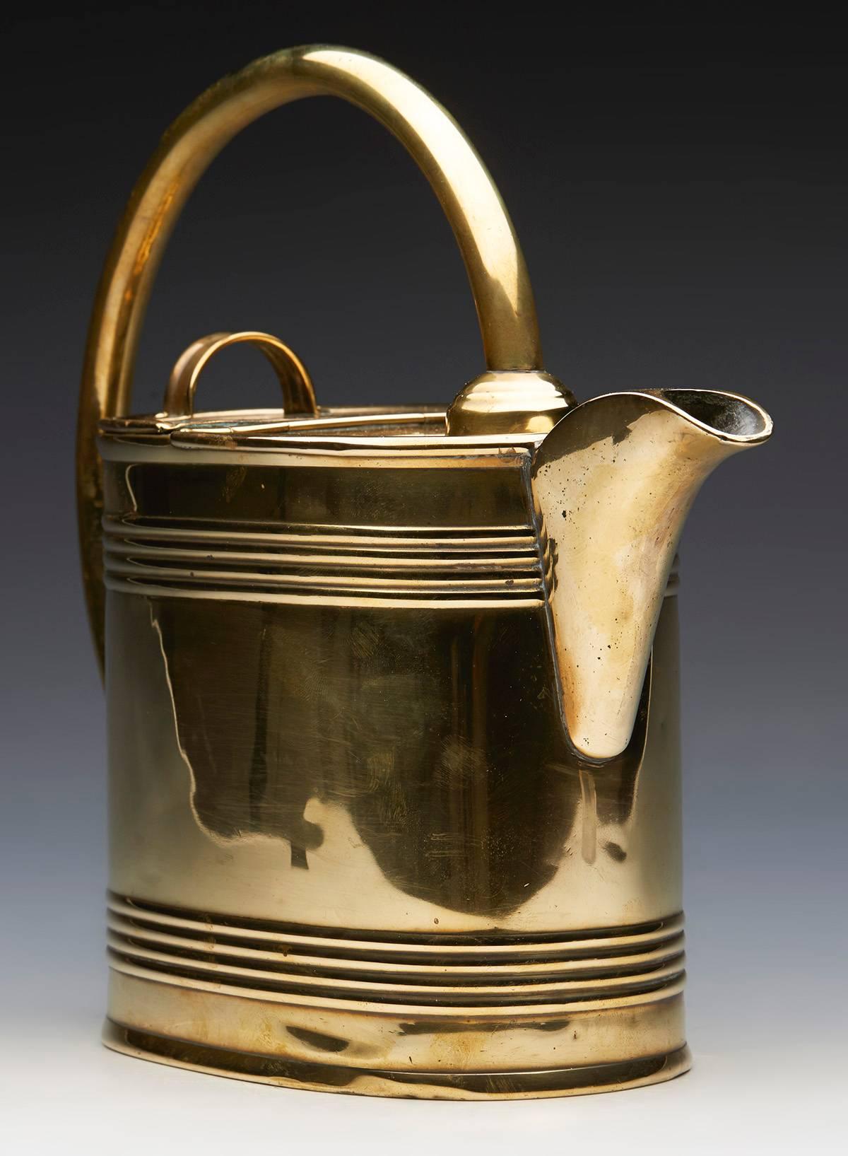 Arts & Crafts Brass Watering Can by Chr. Dresser for Henry Loveridge, circa 1885 1