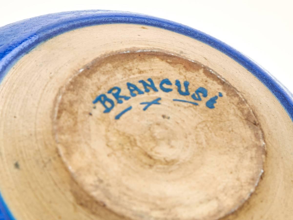 European Studio Pottery Vase Signed Brancusi, 20th Century