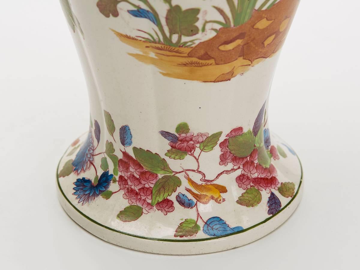 English Large Antique Wedgwood Floral Decorated Vase, Dated 1911