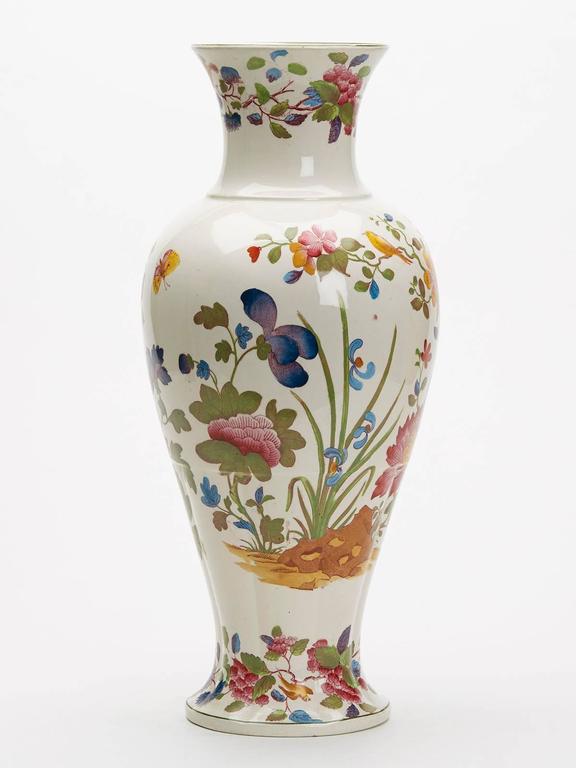 Large Antique Wedgwood Floral Decorated Vase, Dated 1911 at 1stDibs