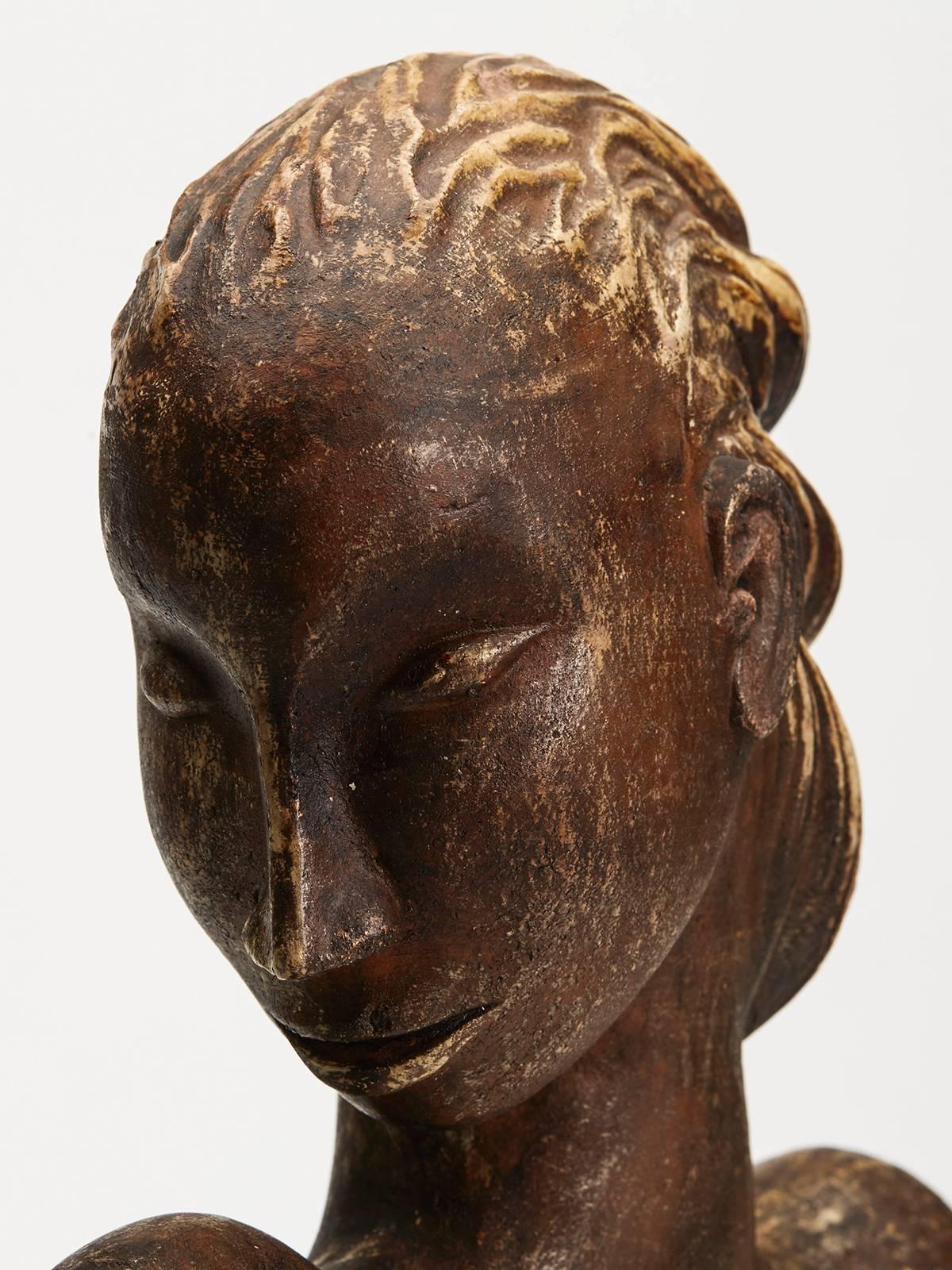 Large Continental Sculptural Pottery Bust, 20th Century In Good Condition In Bishop's Stortford, Hertfordshire