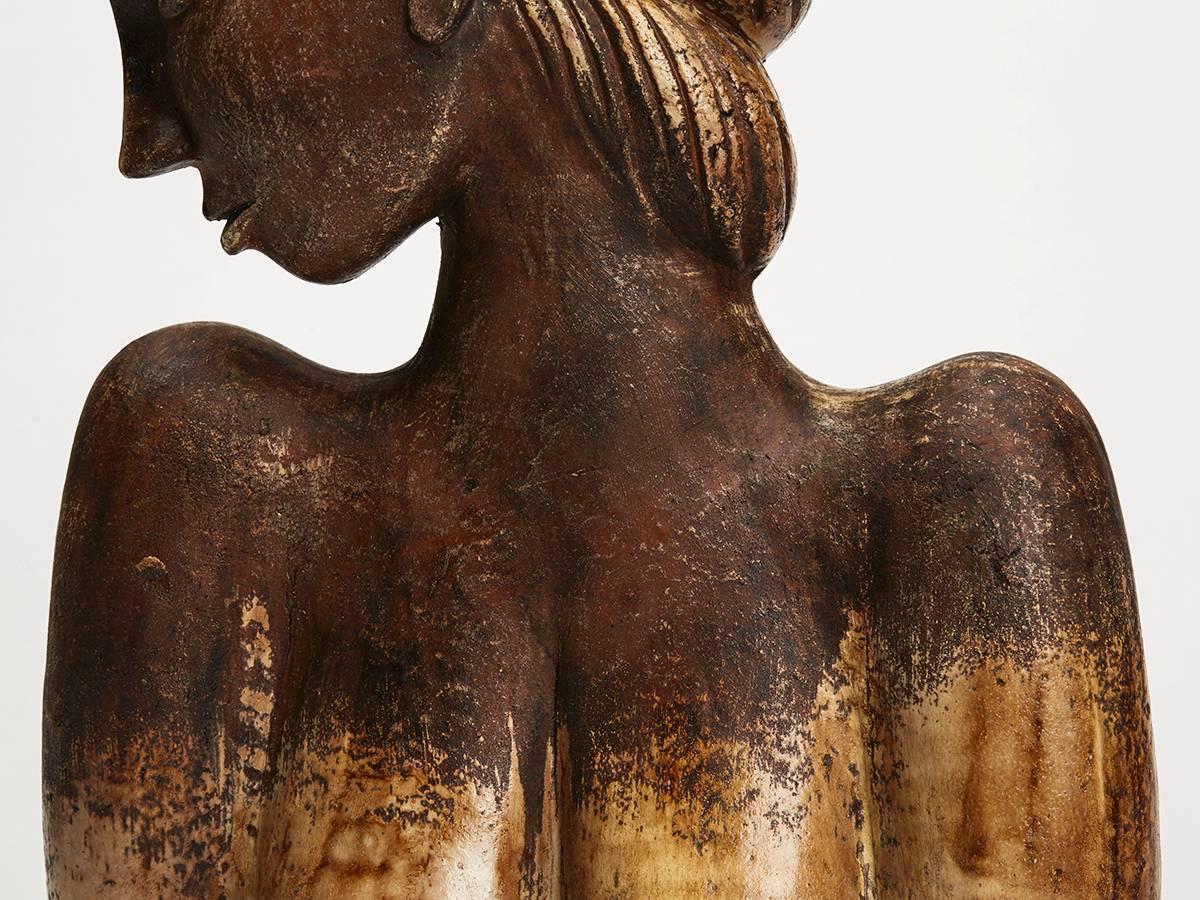 Large Continental Sculptural Pottery Bust, 20th Century 1