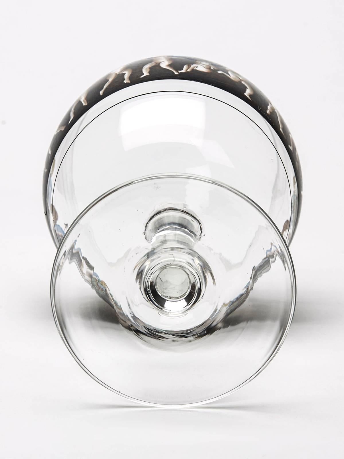 Six Vetri Della Arte Enamelled Glass Goblets, 20th Century For Sale 3