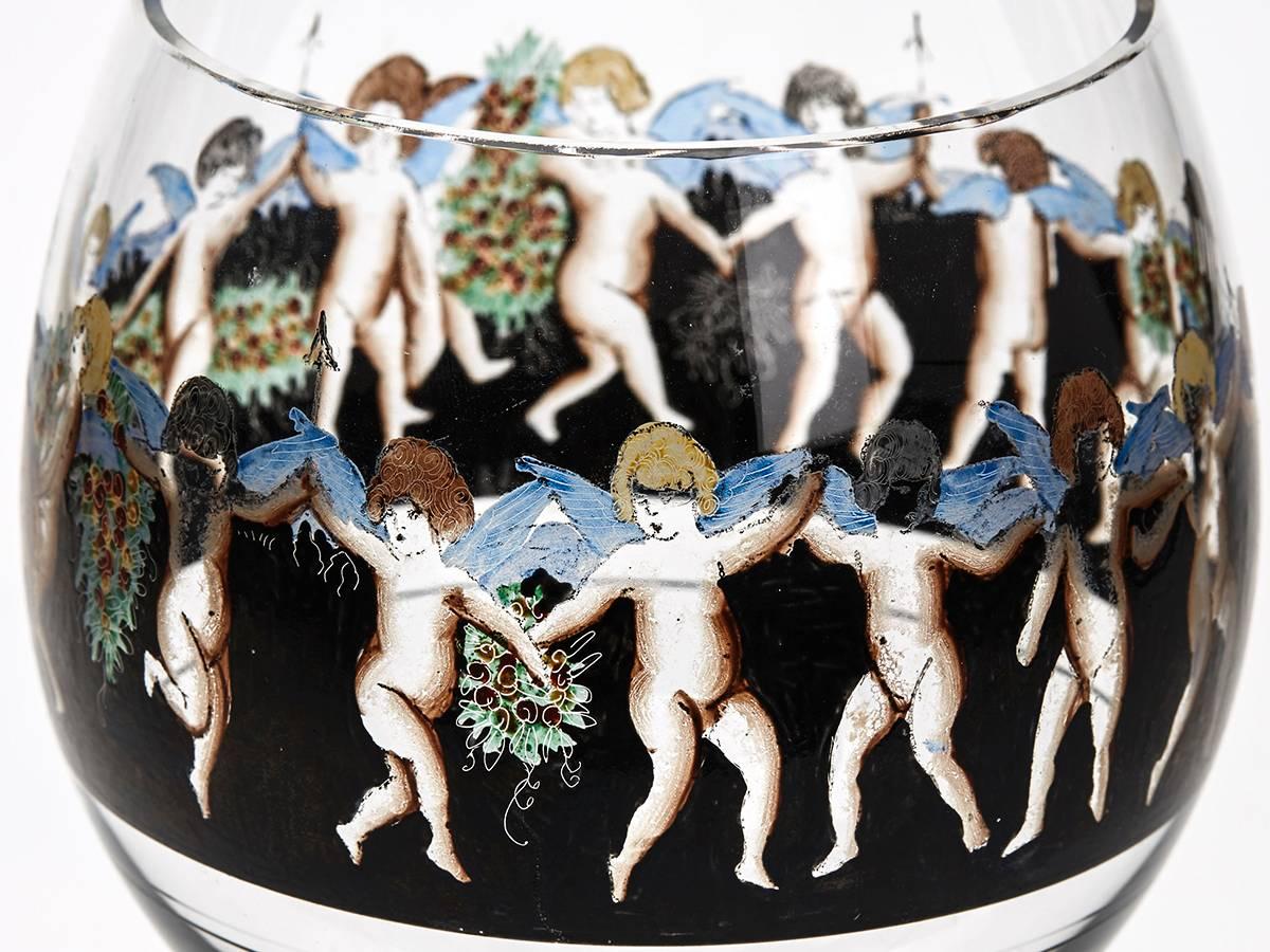 Six gobelets en verre émaillé Vetri Della Arte, XXe siècle Bon état - En vente à Bishop's Stortford, Hertfordshire
