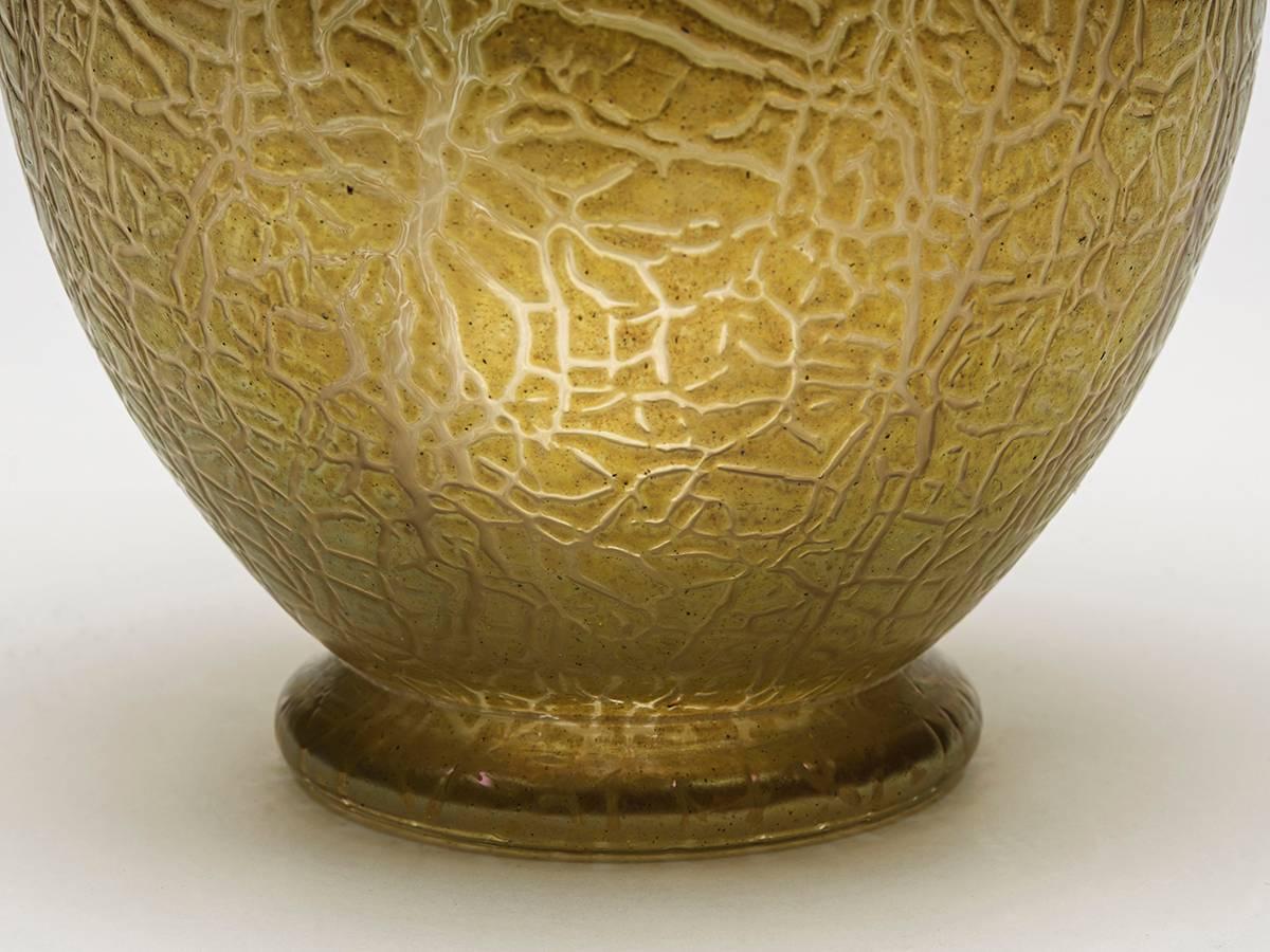 Art Nouveau Loetz Yellow / Gold Art Glass Vase, 1910 2