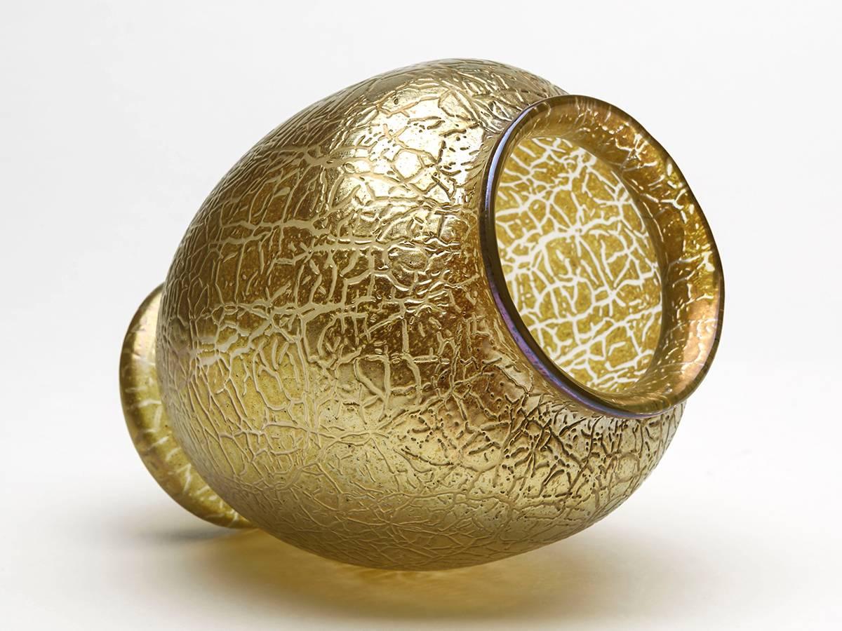 Art Nouveau Loetz Yellow / Gold Art Glass Vase, 1910 1