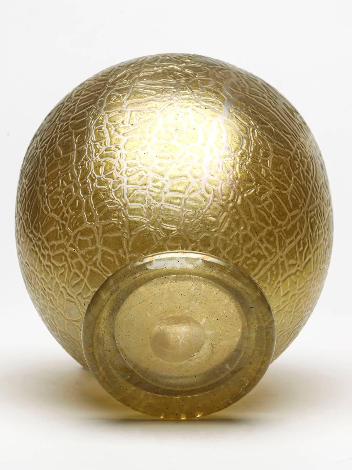 Art Nouveau Loetz Yellow / Gold Art Glass Vase, 1910 3