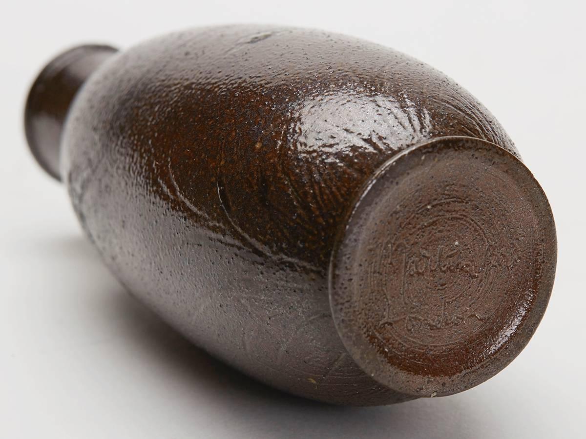 Glazed Martin Brothers Miniature Pottery Vase with Geese, circa 1890