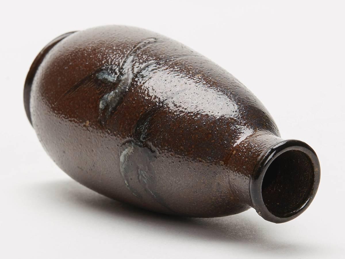 Martin Brothers Miniature Pottery Vase with Geese, circa 1890 In Excellent Condition In Bishop's Stortford, Hertfordshire