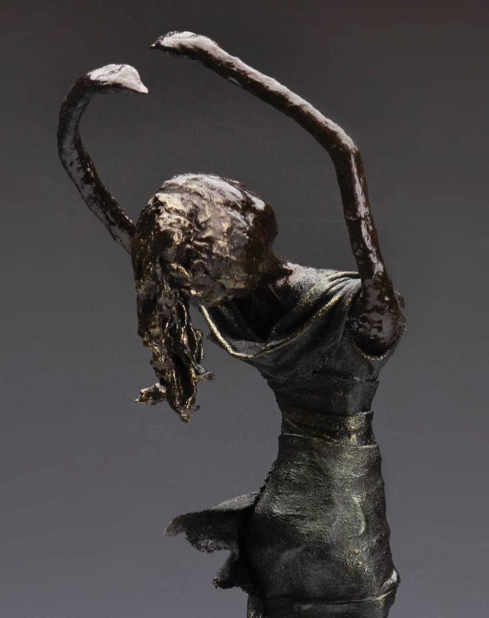 We are proud to offer a unique sculpture from Hertfordshire based artist Annie Marsters, entitled Liberté. Annie has a distinct approach to sculpting figures, innovatively using metal and material to create meaningful and complex works of art.