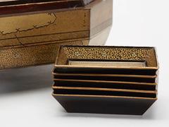 Antique Chinese Lacquer Fitted Games Box, circa 1830