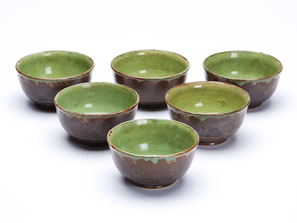 Greber Set Six French Art Pottery Bowls, circa 1899-1933 2