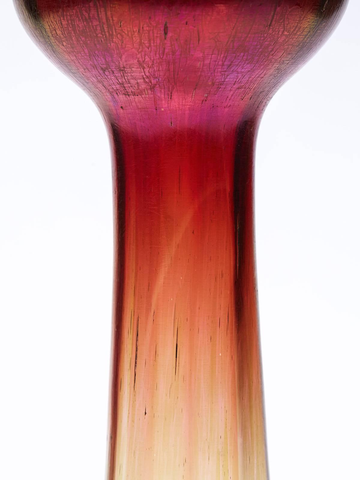 Art Nouveau Rindskopf Pepita Hyacinth Glass Vase, circa 1905 1