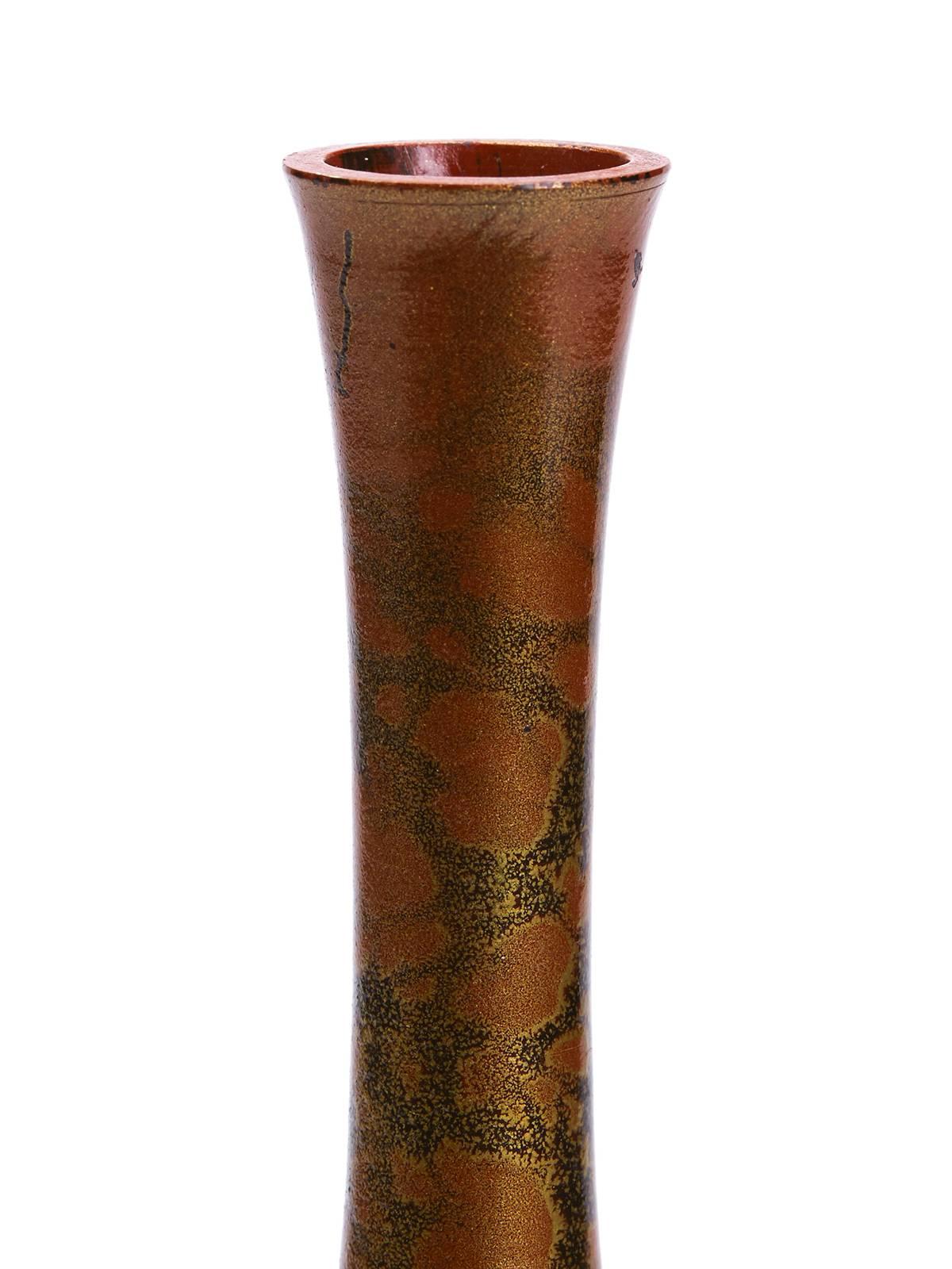 20th Century Vintage Japanese Patinated Bronze Solifleur Vase