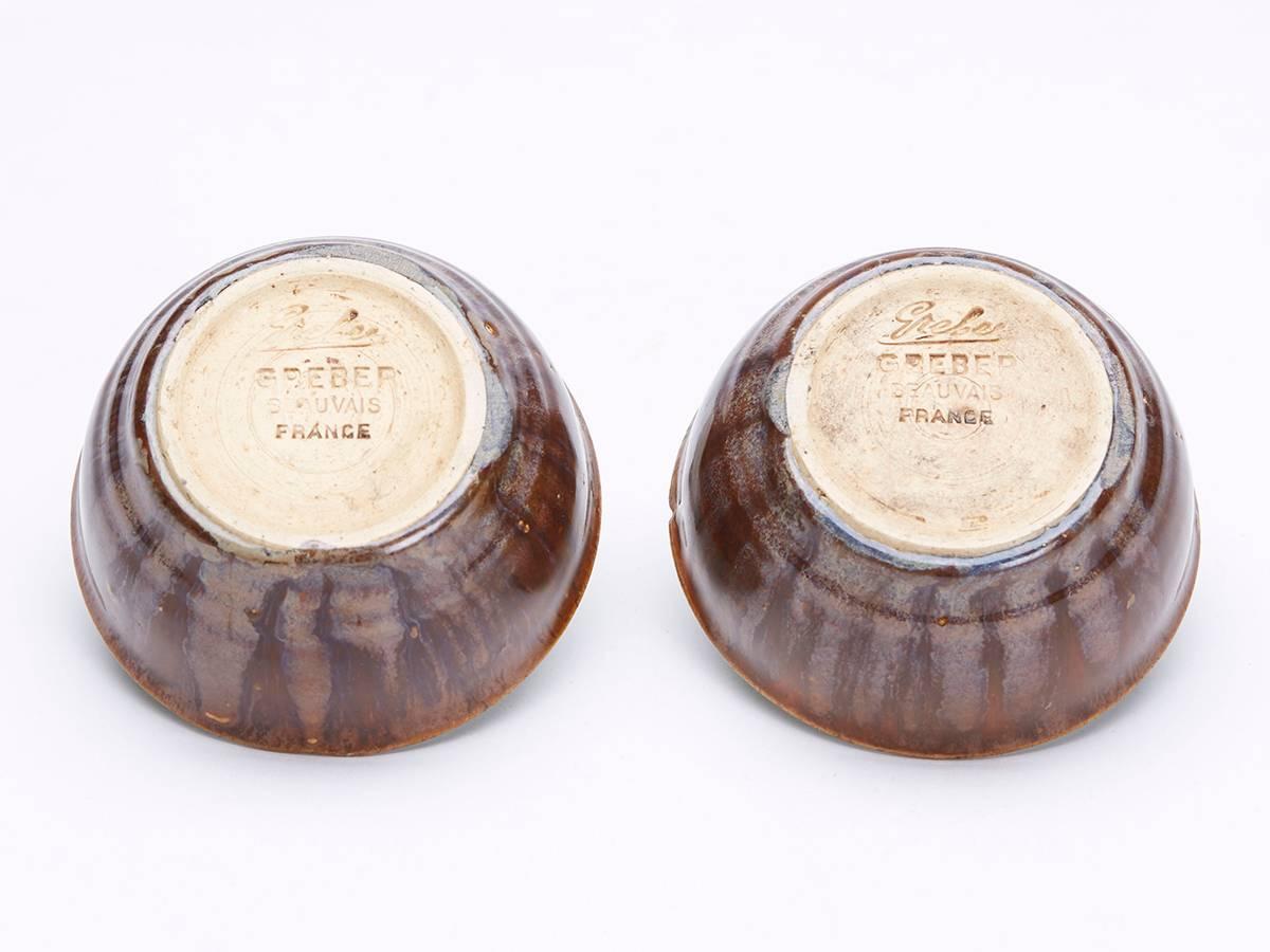 Greber Set Four French Art Pottery Bowls, circa 1899-1933 3