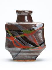 Shoji Hamada Brushwork Slab Studio Pottery Vase, 20th Century