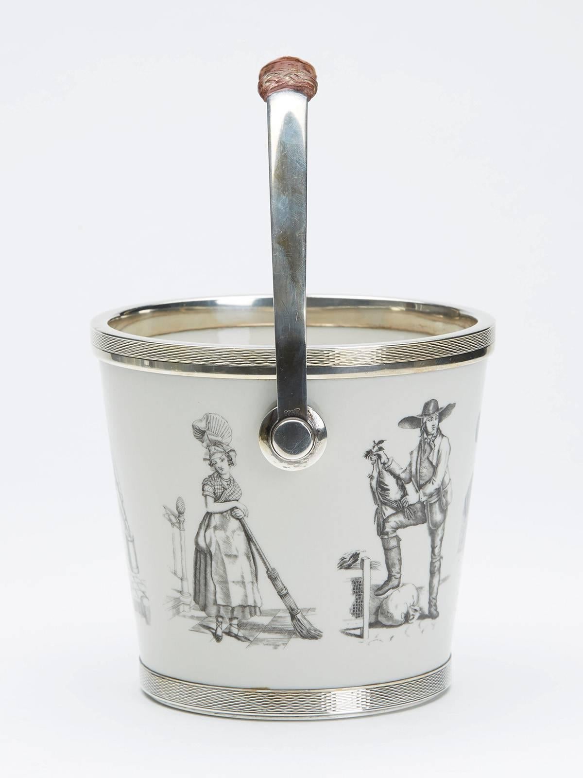 Scandinavian Silver Mounted Figural Ice Bucket In Good Condition In Bishop's Stortford, Hertfordshire
