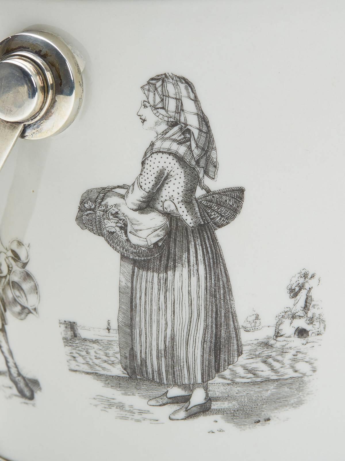 Sterling Silver Scandinavian Silver Mounted Figural Ice Bucket