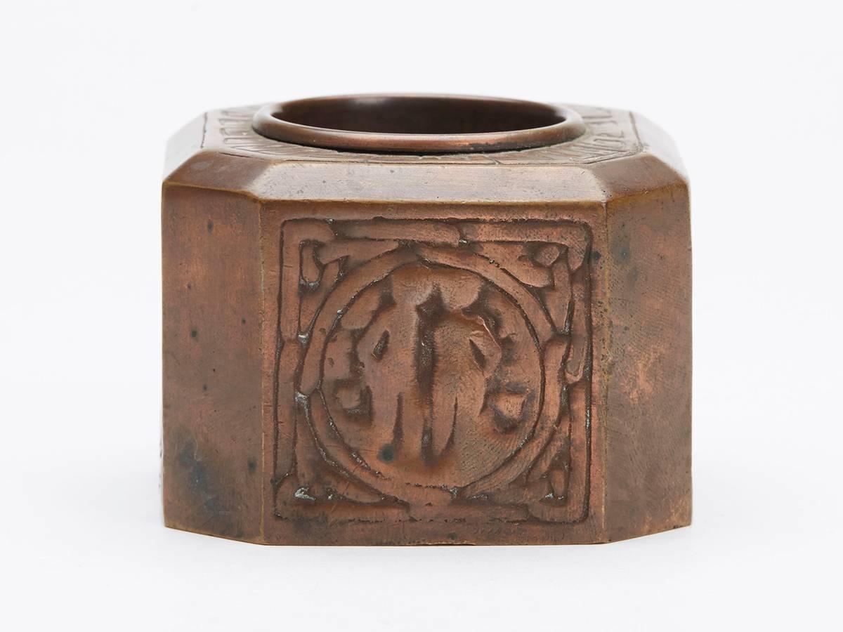 Tiffany Studios Bronze Zodiac Inkwell, circa 1910 3
