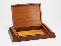 Art Deco Italian Burr Walnut Cigarette Box, circa 1930