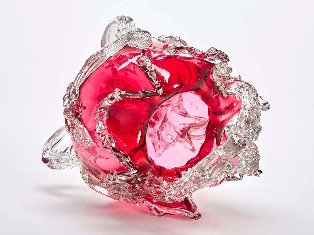 antique glass basket with handle