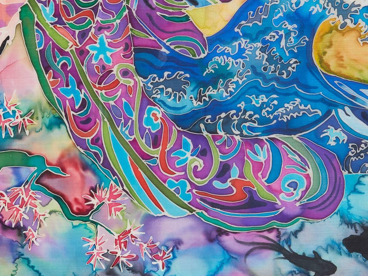 British Winifred Jagger, Japanese Ladies, Silk Batik Painting, 2016 For Sale
